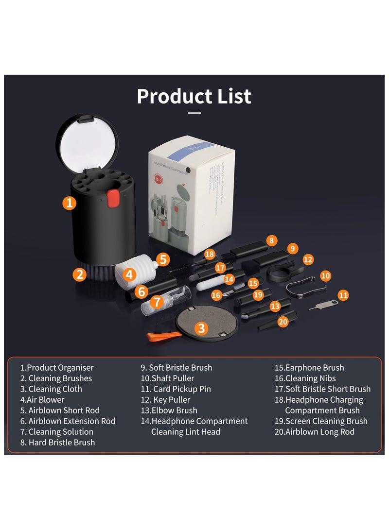 N3 20 in 1 Multifunctional Cleaner Kit for Electronic Devices Keyboard Cleaning Brush Headphones Cleaner Kit for AirPods Multi-Tool for Cleaning Laptop Keyboard Earbuds Camera Cellphones  - Image 2