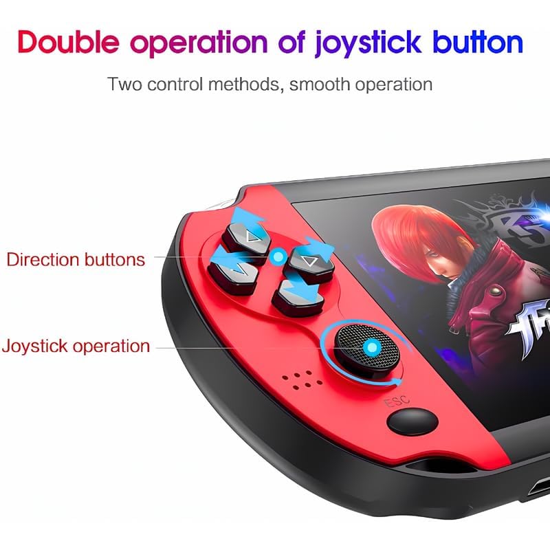 Derovan X7 Plus 4.3″ Retro Handheld Game Console – 8 GB Memory, 1,000+ Built-In Games, Dual Joysticks, MP5, TV Output, Rechargeable - Image 3