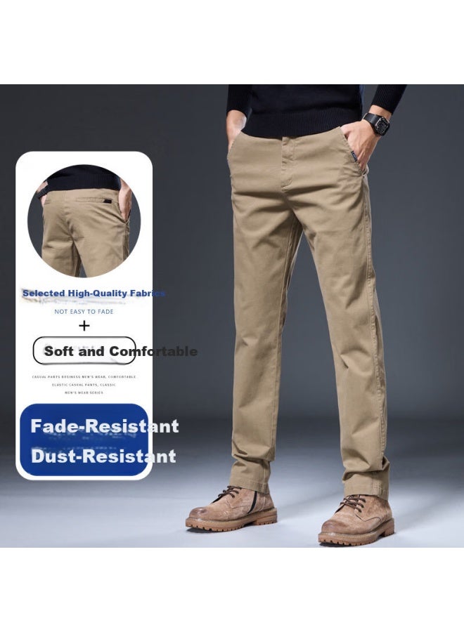 Playboy High-end Men's Casual Pants Autumn Winter New Loose Straight Elastic Fashion Trendy Versatile Business Trousers For Men - Image 4