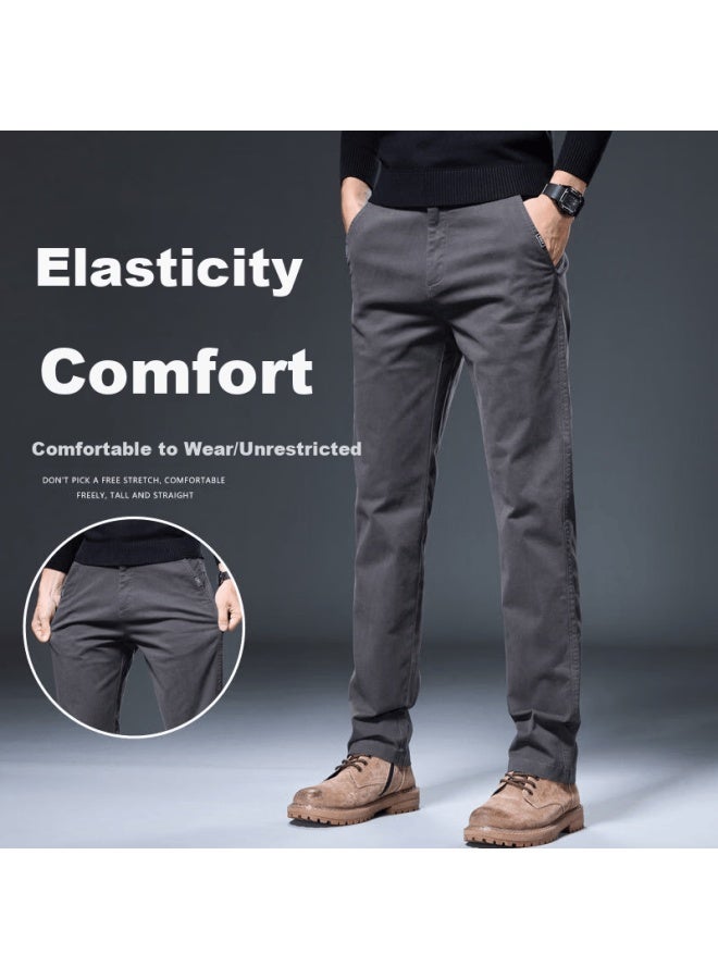 Playboy High-end Men's Casual Pants Autumn Winter New Loose Straight Elastic Fashion Trendy Versatile Business Trousers For Men - Image 3