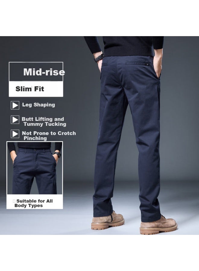 Playboy High-end Men's Casual Pants Autumn Winter New Loose Straight Elastic Fashion Trendy Versatile Business Trousers For Men - Image 2