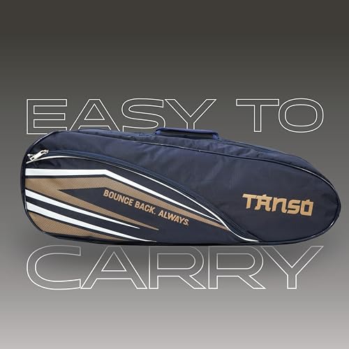 TANSO T-Blast Badminton Kit Bag | Spacious Racket Bag with Two Large Compartments and Separate Shoe Compartment | Front Zipper Pocket and Adjustable Straps - Image 2