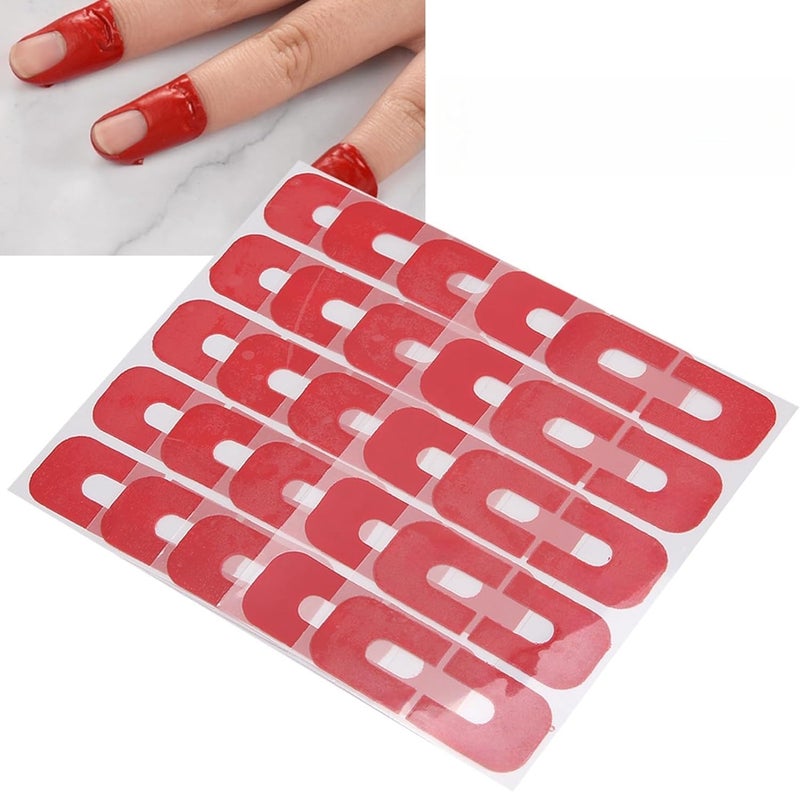 Nailwind NAILWINDNail Polish Protector Disposable Peel Off Sticker UShape Tape for Nail Art Painting Skin Barrier Spill Proof Sticker Nail Art Protector Cover 10 Sheets 100 Piece - Image 1
