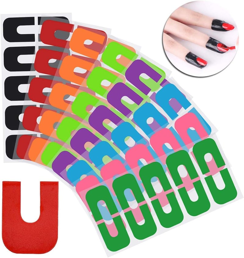 Nailwind NAILWINDNail Polish Protector Disposable Peel Off Sticker UShape Tape for Nail Art Painting Skin Barrier Spill Proof Sticker Nail Art Protector Cover 10 Sheets 100 Piece - Image 2