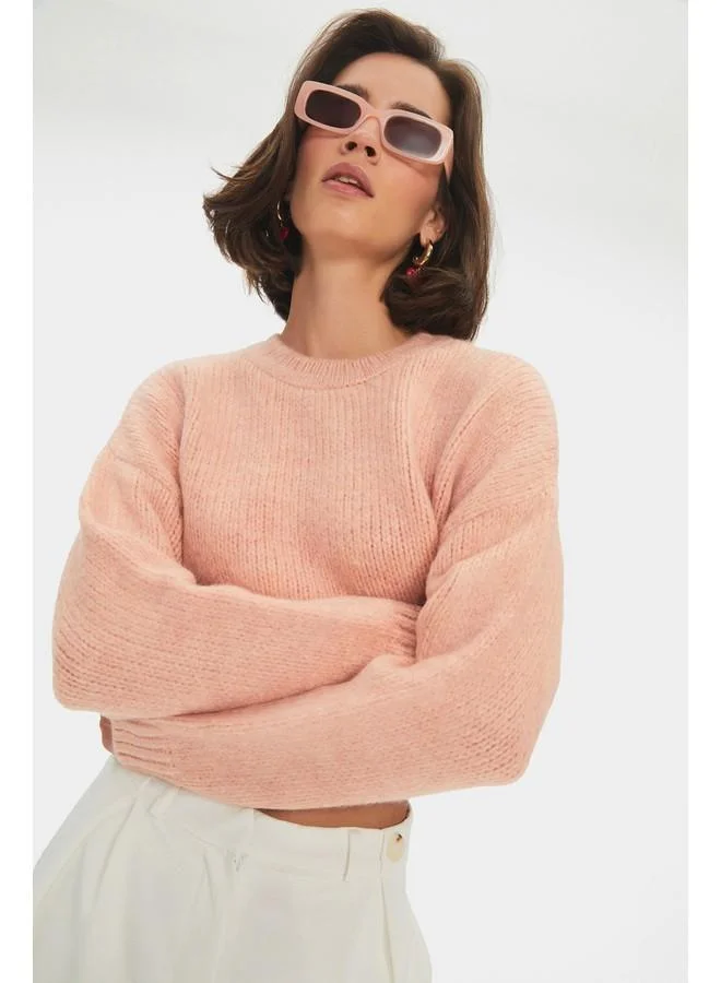 JUNE June Women Wide Fit Soft Texture Basic Knitwear Sweater Powder