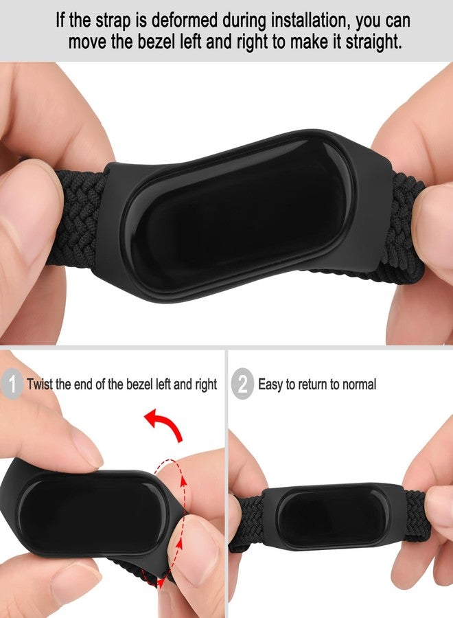 Meliya 2 Pack Nylon Bands for Xiaomi Mi Band 7/6/5/4/3 Bands, Soft Braided Nylon Solo Sport Replacement Straps for Xiaomi Mi Band 7/6/5/4/3 Fitness Tracker (Black+Gray) - Image 5