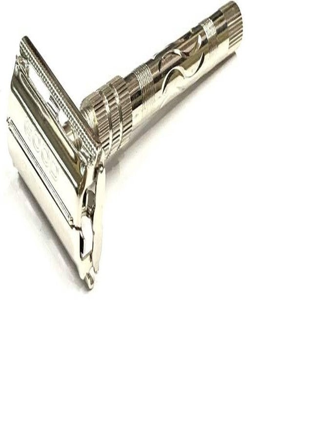 Loyalmart Double Edge Brass Smooth Safety Shaving Razor With Butterfly open Mechanism & Premium Wooden Shaving Brush Combo - HR3 - Image 4