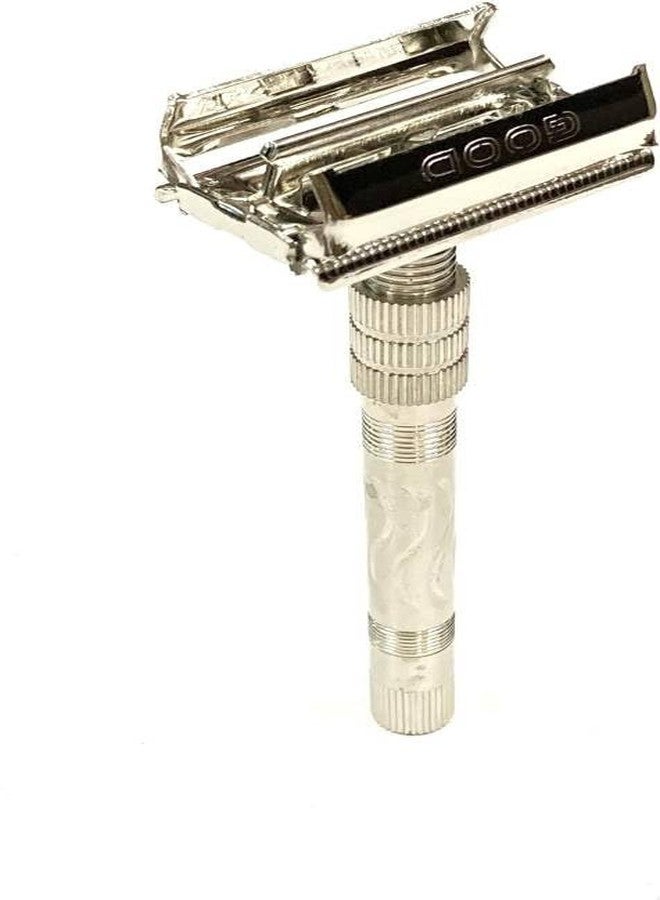 Loyalmart Double Edge Brass Smooth Safety Shaving Razor With Butterfly open Mechanism & Premium Wooden Shaving Brush Combo - HR3 - Image 3