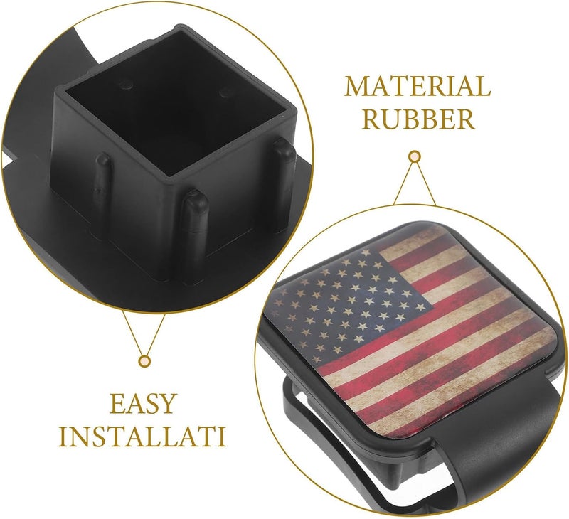 Garneck 2 Inch Trailer Hitch Cover Dust Plug, American Flag Red Receiver Tube Plug, Protective Tow Hitch Cover for Car Trailer Towing Accessories - Image 3