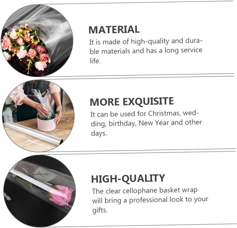STAHAD Cellophane Wrap Film 54cm Roll Wrapping Cellophane for Flower Bouquets Packaging and Craft Use - Image 3