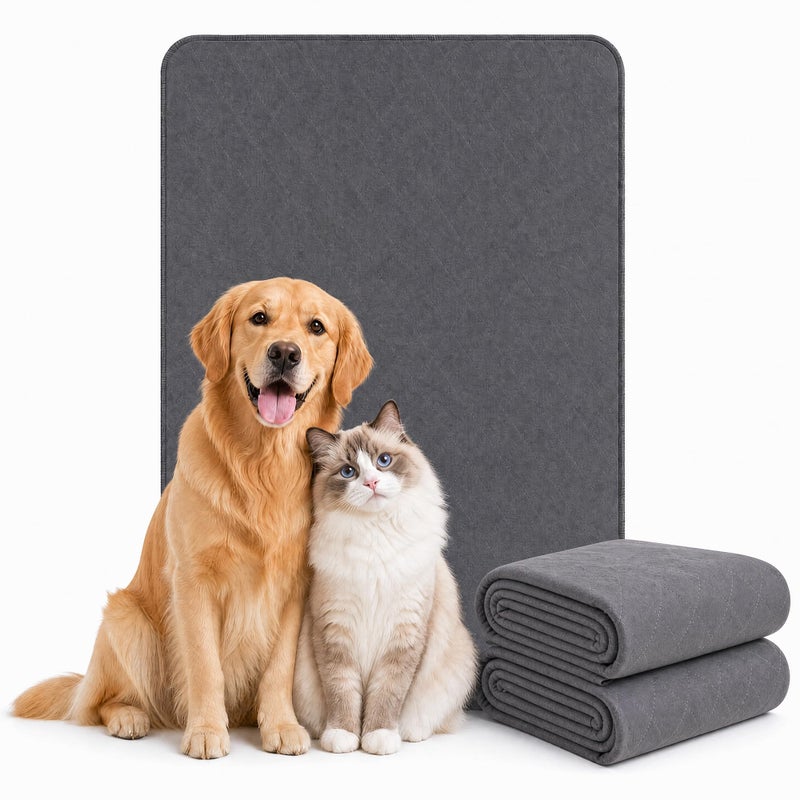 CoolShields Washable Reusable Dog Pee Pads 34x52 2 Pack Absorbent Waterproof Puppy Training Pad for Crate Playpen Carpet Large Potty Pads for Dogs Cats Small Pets - Image 2