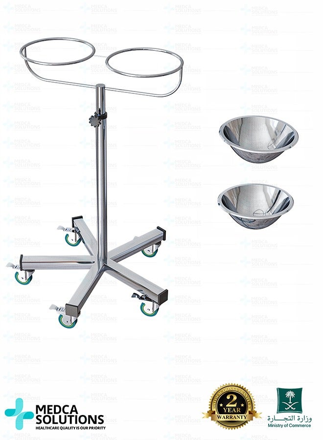 Medca Solutions Two-Tier Medical Stand – Stainless Steel – Multi-Purpose Medical Stand - Image 4