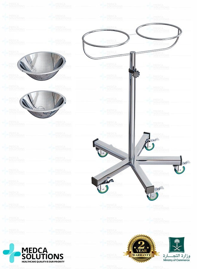 Medca Solutions Two-Tier Medical Stand – Stainless Steel – Multi-Purpose Medical Stand - Image 2