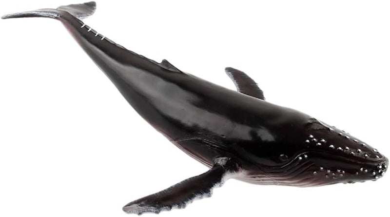 klarako Sea Creature Toys Ocean Sea Animal Whale Figurines for Toddlers Kids Christmas Birthday Gift Plastic Whale Figures Set, 4 Styles  Black, Humpback Whale - Image 5