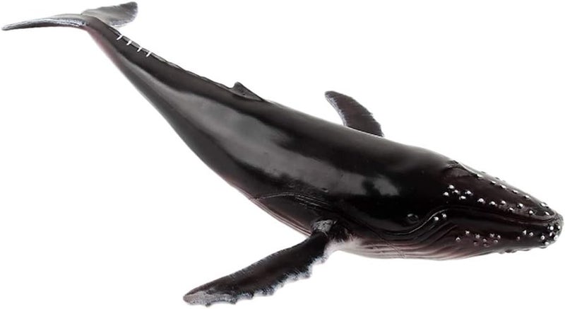 klarako Sea Creature Toys Ocean Sea Animal Whale Figurines for Toddlers Kids Christmas Birthday Gift Plastic Whale Figures Set, 4 Styles  Black, Humpback Whale - Image 1