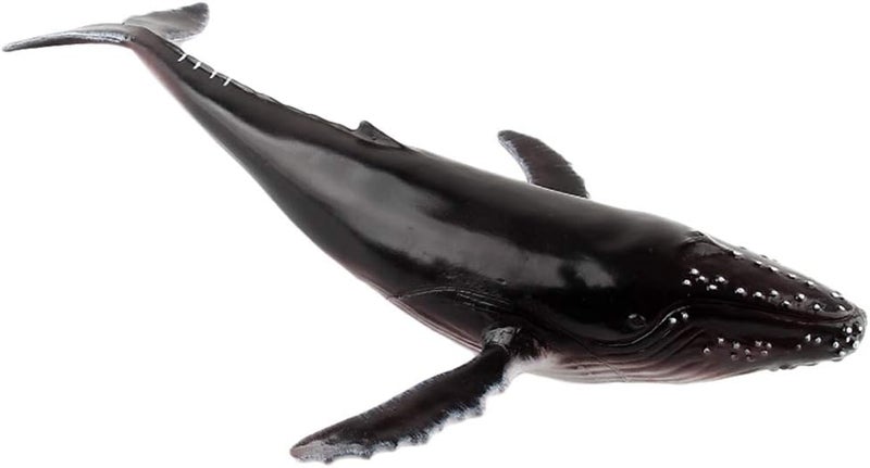 klarako Sea Creature Toys Ocean Sea Animal Whale Figurines for Toddlers Kids Christmas Birthday Gift Plastic Whale Figures Set, 4 Styles  Black, Humpback Whale - Image 4