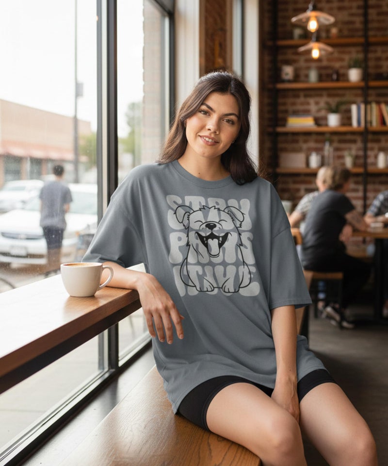 SHODOX® Women’s Cotton Blend Oversized Drop Shoulder Printed T-Shirt | Soft, Breathable & Light Weight | Loose Fit Stylish Top for Girls with Premium Graphic Print - Image 5