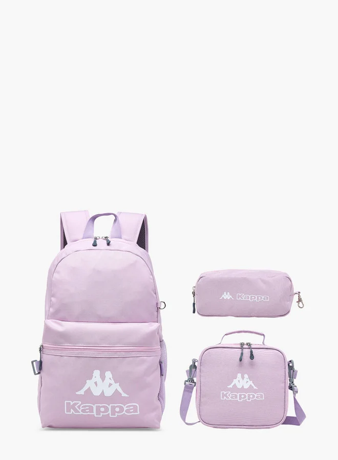 Kappa Logo Print 3-Piece School Backpack Set
