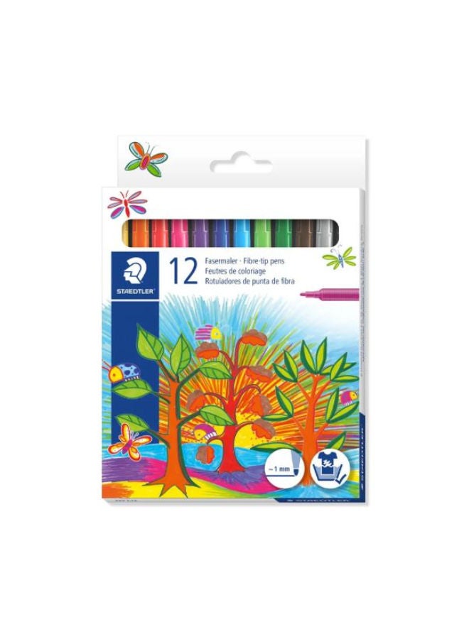 ستدلر أقلام ذات رأس ليفي - (عبوة من 12 قلمًا)