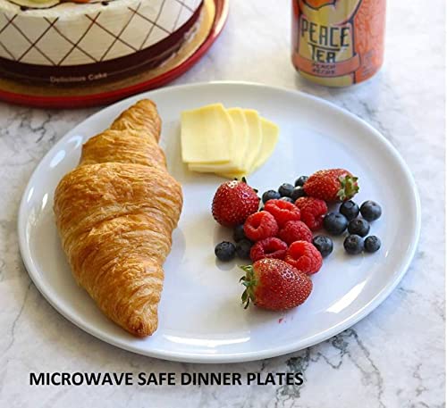 Everbuy® Polypropylene Microwave Safe Break Resistant Dinner Plates, 12 Pieces, (White, Round) - Image 3