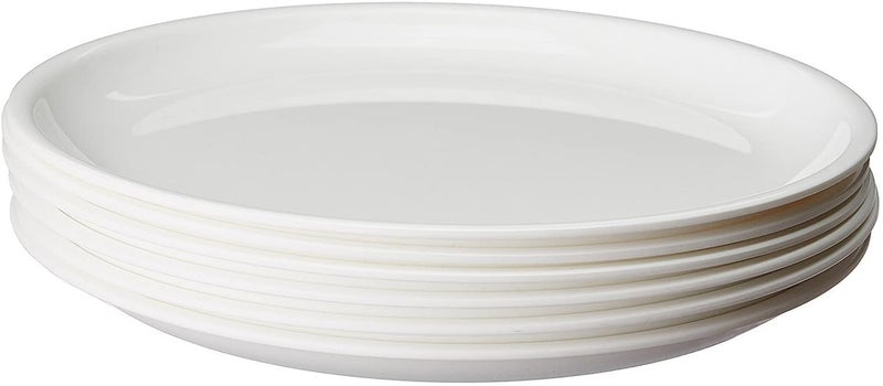 Everbuy® Polypropylene Microwave Safe Break Resistant Dinner Plates, 12 Pieces, (White, Round) - Image 2