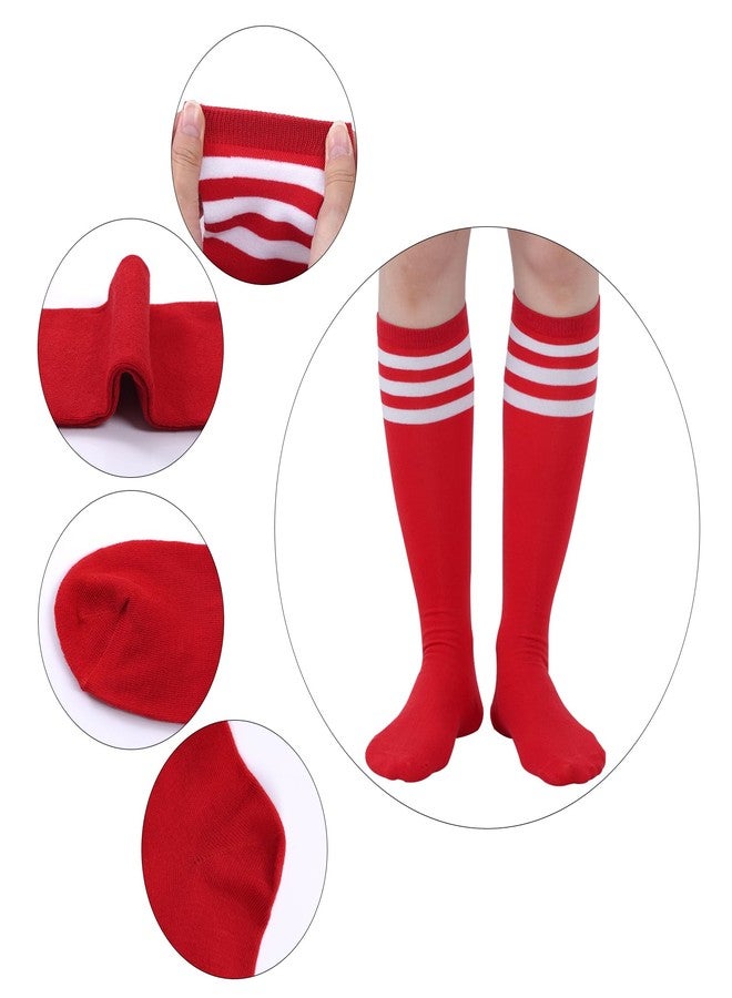 Dxhycc 3 Pairs Kids Soccer Socks Striped Knee High Baseball Softball Athletic Socks for Youth Boys Girls - Image 5