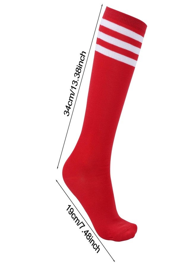 Dxhycc 3 Pairs Kids Soccer Socks Striped Knee High Baseball Softball Athletic Socks for Youth Boys Girls - Image 4