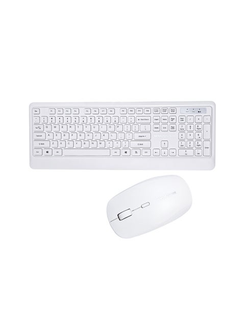 Wireless Keyboard and Mouse Combo – Sleek White Design | Compact, Quiet, & Smooth Typing | 2.4GHz Wireless Connectivity, USB Receiver, for PC, Laptop, Mac, Windows, and More 【Batteries Included】