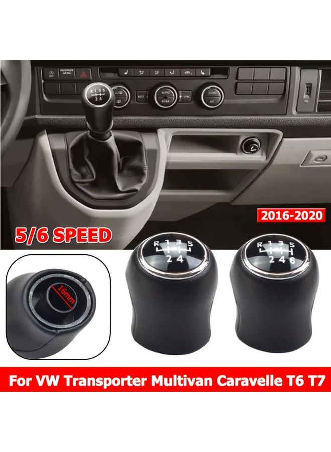 6 Speed Manual Shift Knob For Vw Transporter T6 T7 Multivan Caravelle 2016 2020 Black - Image 3