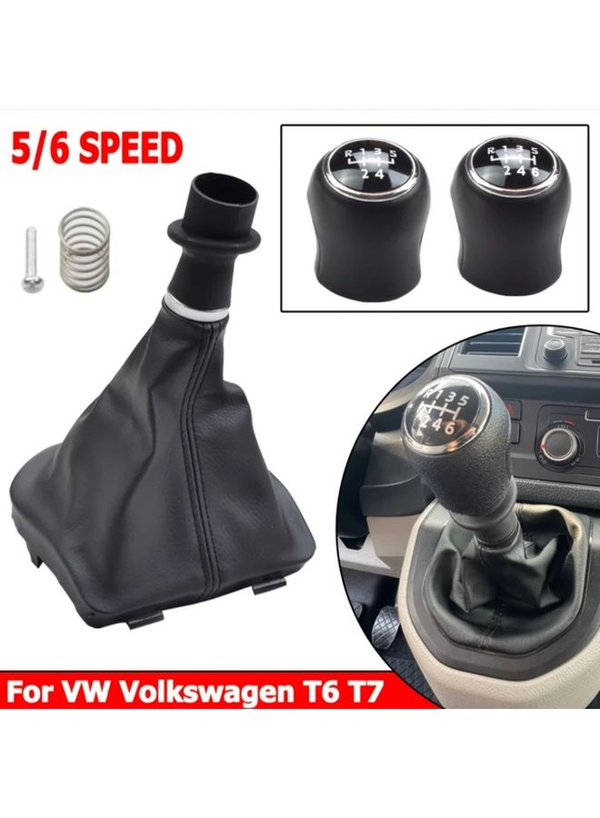 6 Speed Manual Shift Knob For Vw Transporter T6 T7 Multivan Caravelle 2016 2020 Black - Image 5