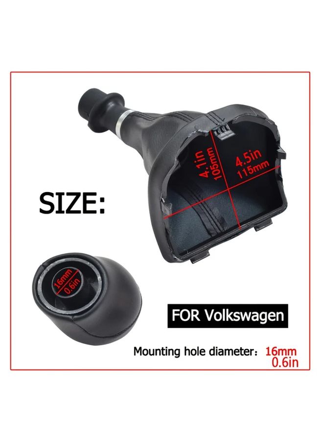 6 Speed Manual Shift Knob For Vw Transporter T6 T7 Multivan Caravelle 2016 2020 Black - Image 2