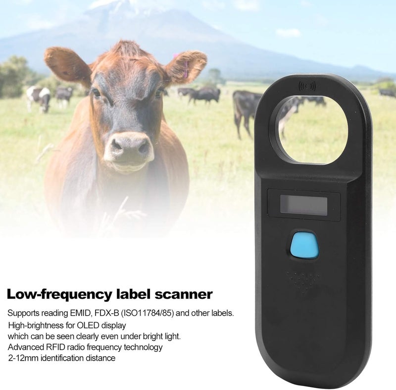 comfrt Pet Microchip Reader Scanner, USB Rechargeable RFID Animal Tag Reader 134.2Khz, Portable Animal ID Reader, EMID Animal Chip Scanner, for Animal tracking(Black) - Image 2