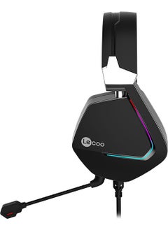 lecoo Lenovo HT402 3.5mm Jack On-Ear RGB LED Illuminated Wired Gaming Headset with Removable Microphone Black  - Image 2