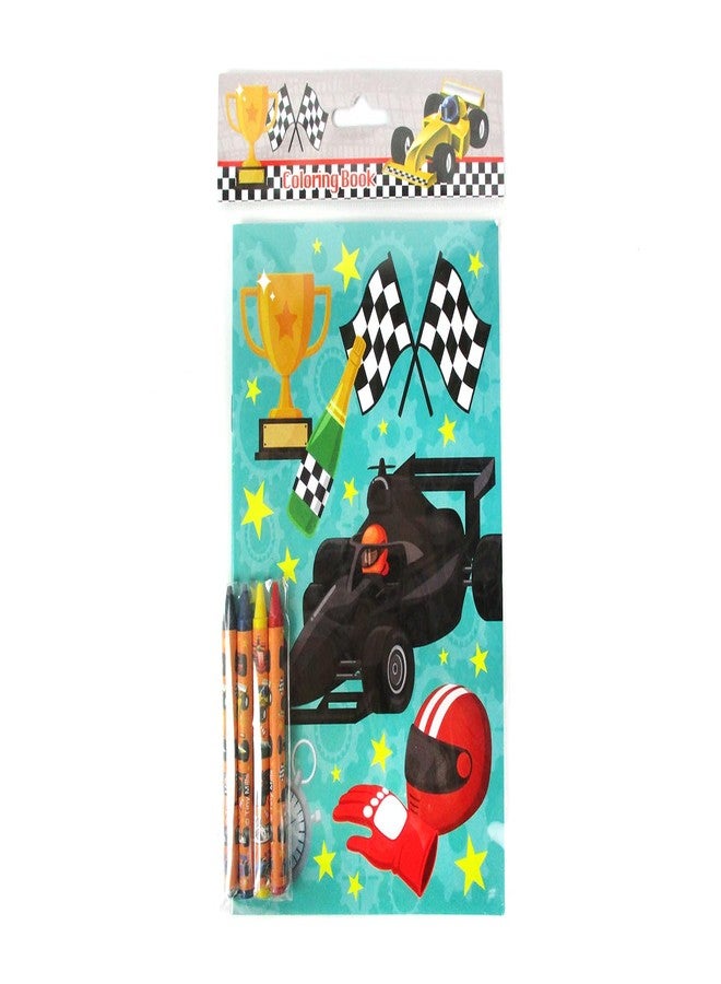 TINYMILLS Race Car Coloring Book Set with 12 Coloring Books and 48 Crayons Race Car Birthday Party Supplies Favor Bag Filler Carnival Prizes Rewards Classroom Party - Image 4