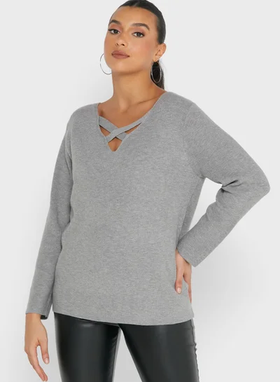 Ginger Criss Cross Front Detail Sweater