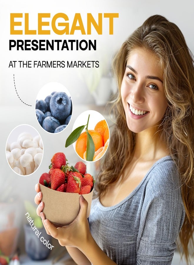 IDL Packaging Pint Berry Basket, Brown (Pack of 30) - Strong and Food-Safe Cardboard Containers for Freezing or Storing Small Fruits - Perfect Farmers Market Supplies - Image 3