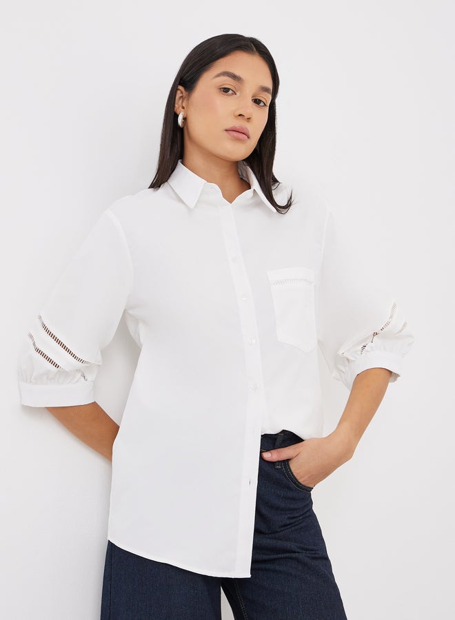 ستايلي قميص طويل بأكمام مقصوصة للنساء من ستايلي أبيض - Image 1