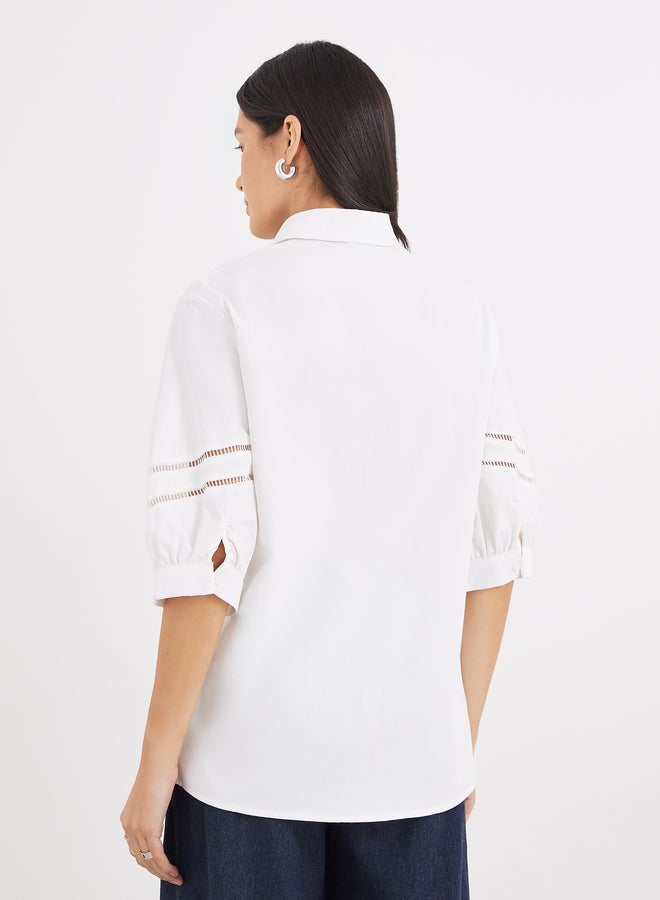 ستايلي قميص طويل بأكمام مقصوصة للنساء من ستايلي أبيض - Image 4