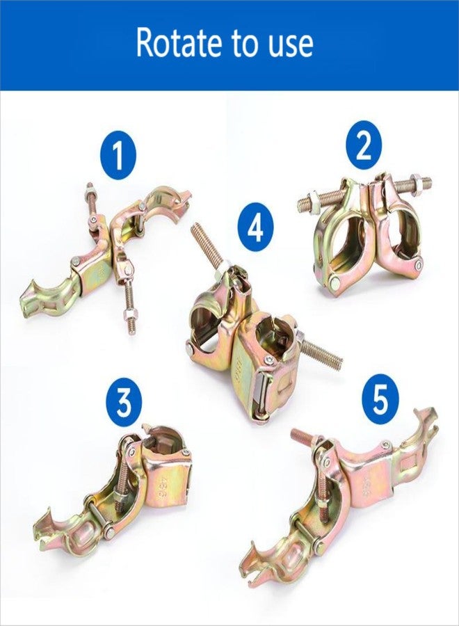 مشابك سقالات PHLKJL، من النوع البريطاني، لأنابيب بقطر خارجي من 1-3/4 بوصة إلى 1-9/10 بوصة، تدور في أي زاوية، مجلفنة، عبوة من 4 قطع (XZKJ48C) - Image 4