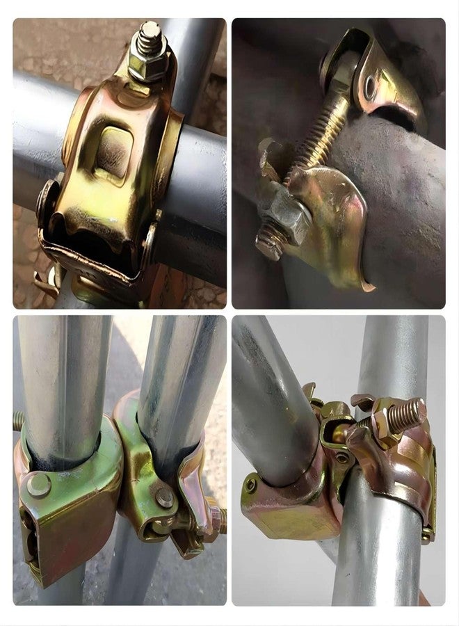 مشابك سقالات PHLKJL، من النوع البريطاني، لأنابيب بقطر خارجي من 1-3/4 بوصة إلى 1-9/10 بوصة، تدور في أي زاوية، مجلفنة، عبوة من 4 قطع (XZKJ48C) - Image 5