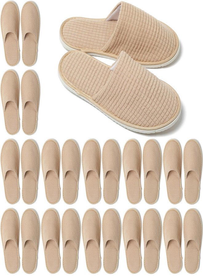 COZYAREA 12 Pairs Disposable Slippers for Guest - Polar Fleece for Spa, House, Indoor, Hotel, Travel - Image 1