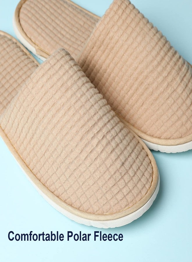 COZYAREA 12 Pairs Disposable Slippers for Guest - Polar Fleece for Spa, House, Indoor, Hotel, Travel - Image 2