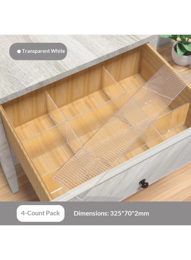 فواصل درج متعددة الأغراض 4 قطع - أقسام شبكية للطي لمنصة المكياج، الجوارب ومستلزمات المكتب - Image 1