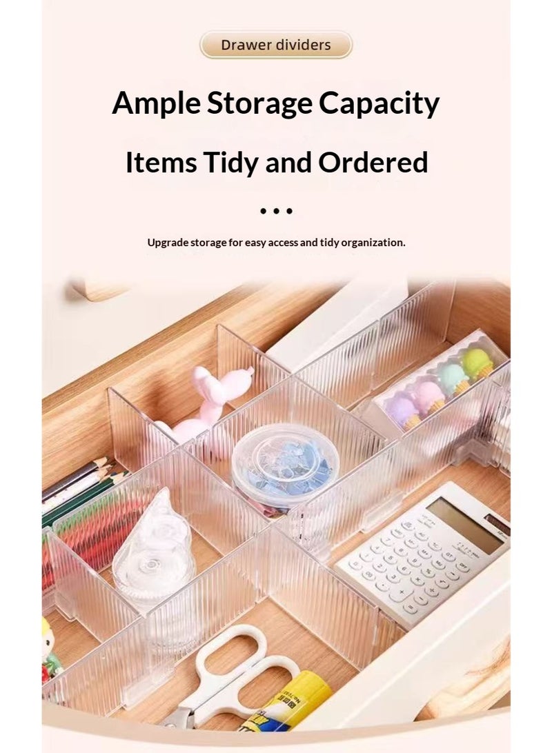 فواصل درج متعددة الأغراض 4 قطع - أقسام شبكية للطي لمنصة المكياج، الجوارب ومستلزمات المكتب - Image 3