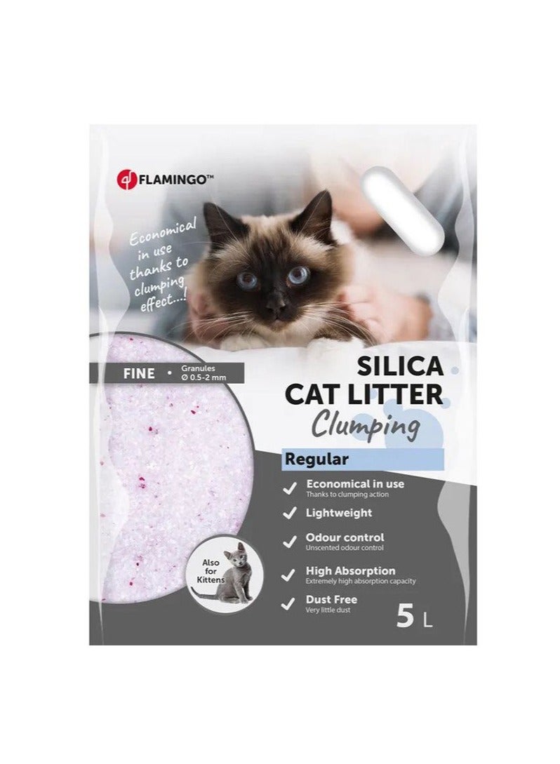Flamingo Silica Fine Regular Clumping Cat Litter 5L - Image 1