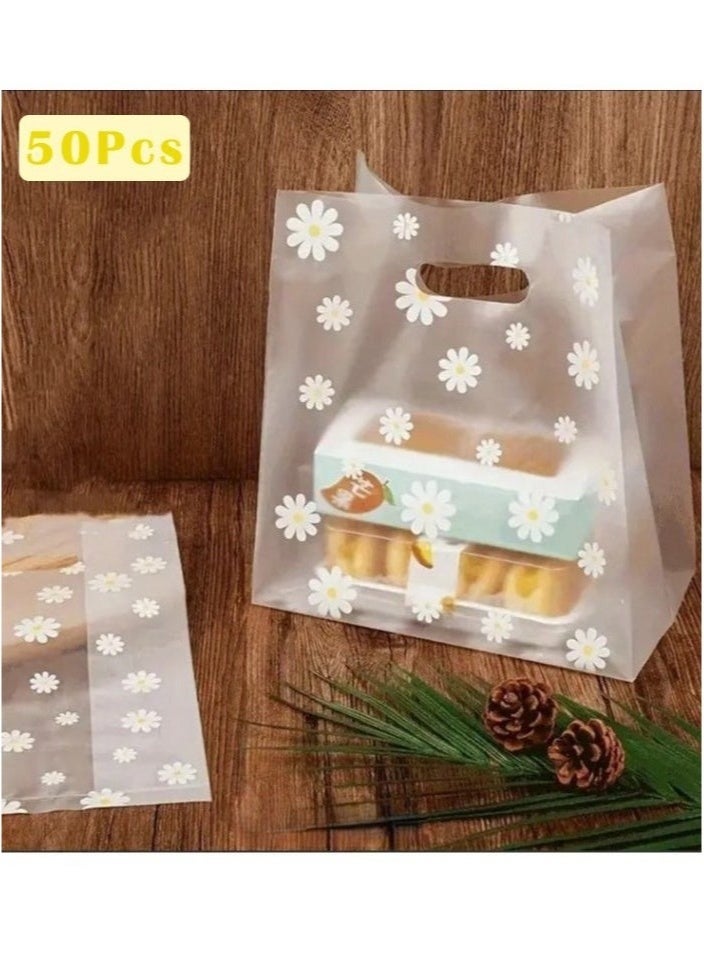 50 قطعة قابلة لإعادة الاستخدام الشفافة للهدايا والتوزيعات المزينة بالزهور ، وأكياس الطعام ، وأكياس صافية ، وأكياس زهرة ، واضحة 25 × 18 سم - Image 2