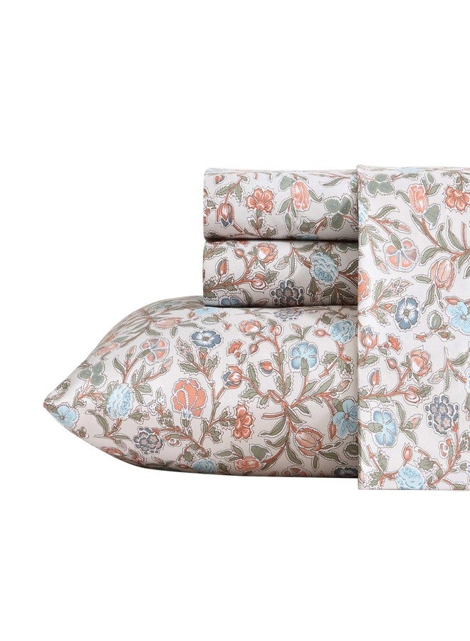 Wrangler - Queen Sheet Set, Silky & Lightweight Bedding Set, Floral Bed Sheets, Yellowstone Inspired, Ideal Dorm Essentials (Westward Floral Beige, Queen) - Image 1