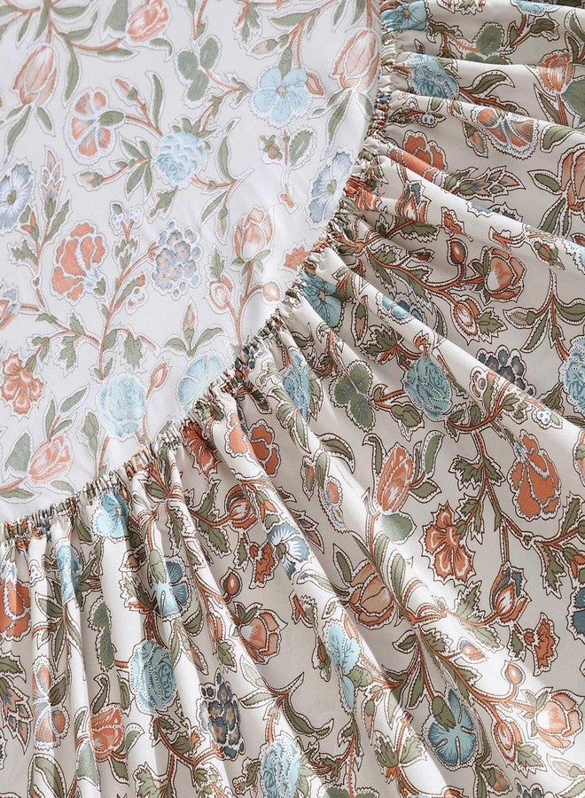 Wrangler - Queen Sheet Set, Silky & Lightweight Bedding Set, Floral Bed Sheets, Yellowstone Inspired, Ideal Dorm Essentials (Westward Floral Beige, Queen) - Image 4