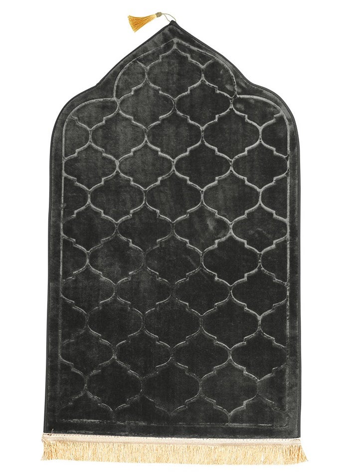 Fabienne Pack of 2 Prayer Mats 70x110cm Anti-Slip Velvet Top Islamic Prayer Rugs for Gifting New Dome Design Thick Padded Sajadah Prayer Mat for Couples Men Women Eid Gift Ramadan Prayer Mat Grey/Pink  - Image 2