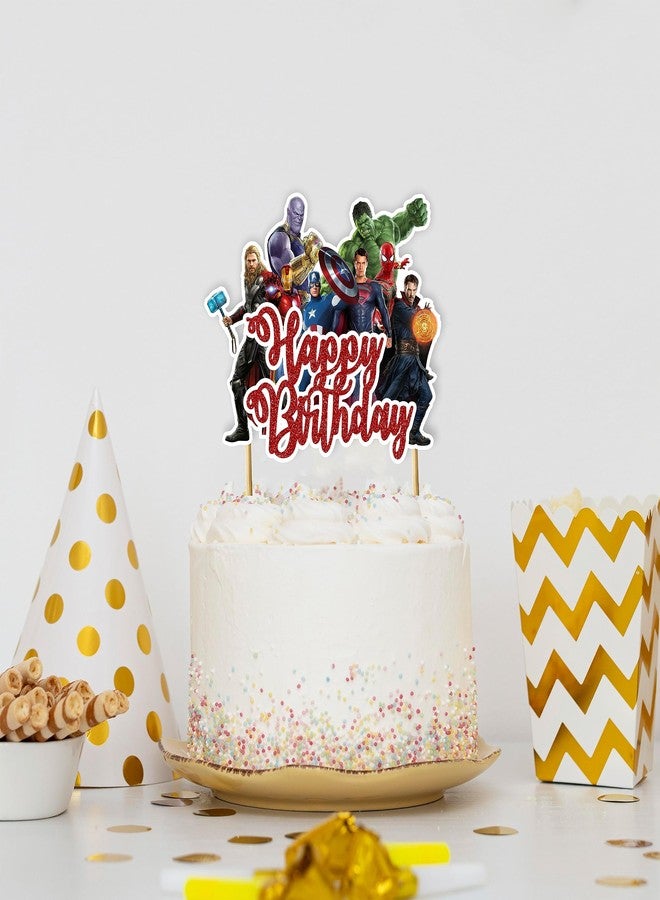 Seyal Superhero Happy Birthday Cake Topper - Comic Theme Party Decorations | Perfect for Men & Adults Celebrations | Ideal for Cakes, Cupcakes & Party Décor - Image 5